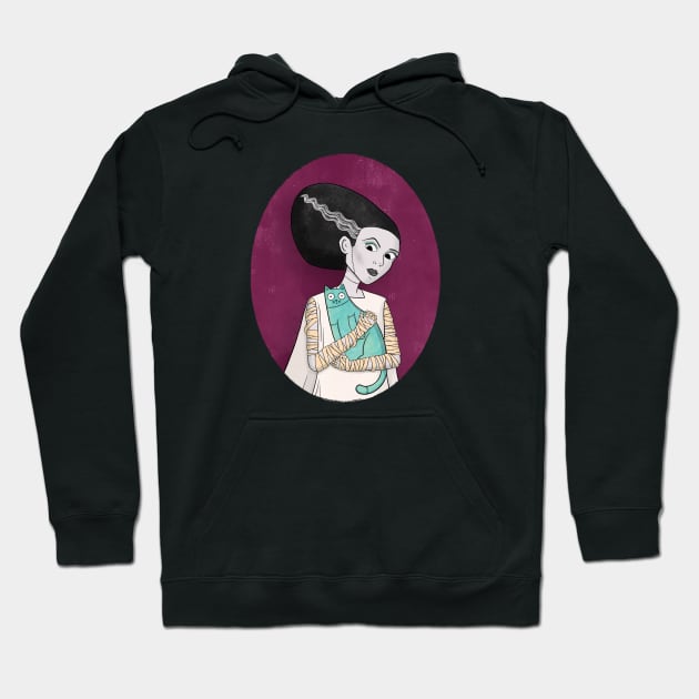 The Bride of Frankenstein's Cat Hoodie by Drawn to Cats